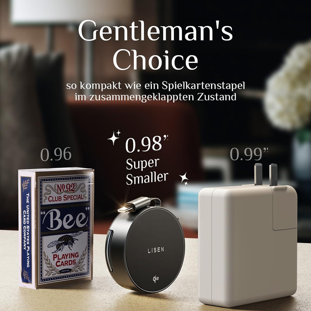 Lisen W602 2in1 Wireless Netzladegerät, 15W, 1.67A, Schwarz YL0324090008