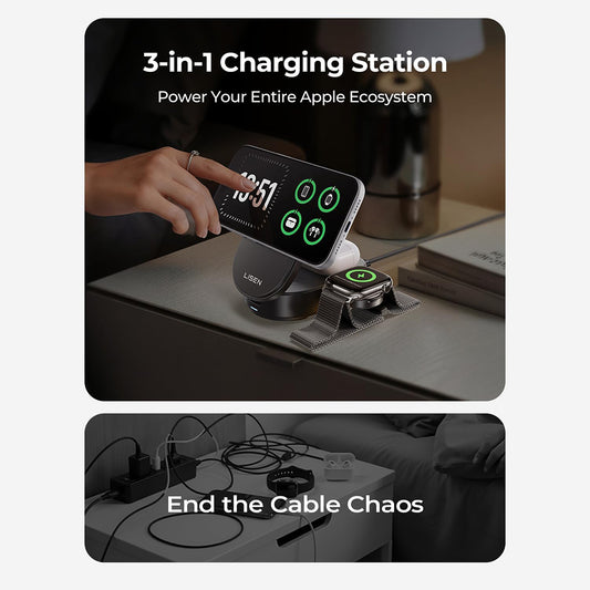 Wireless-Netzteil Lisen W121 3in1, 25W, Schwarz YL0325080017