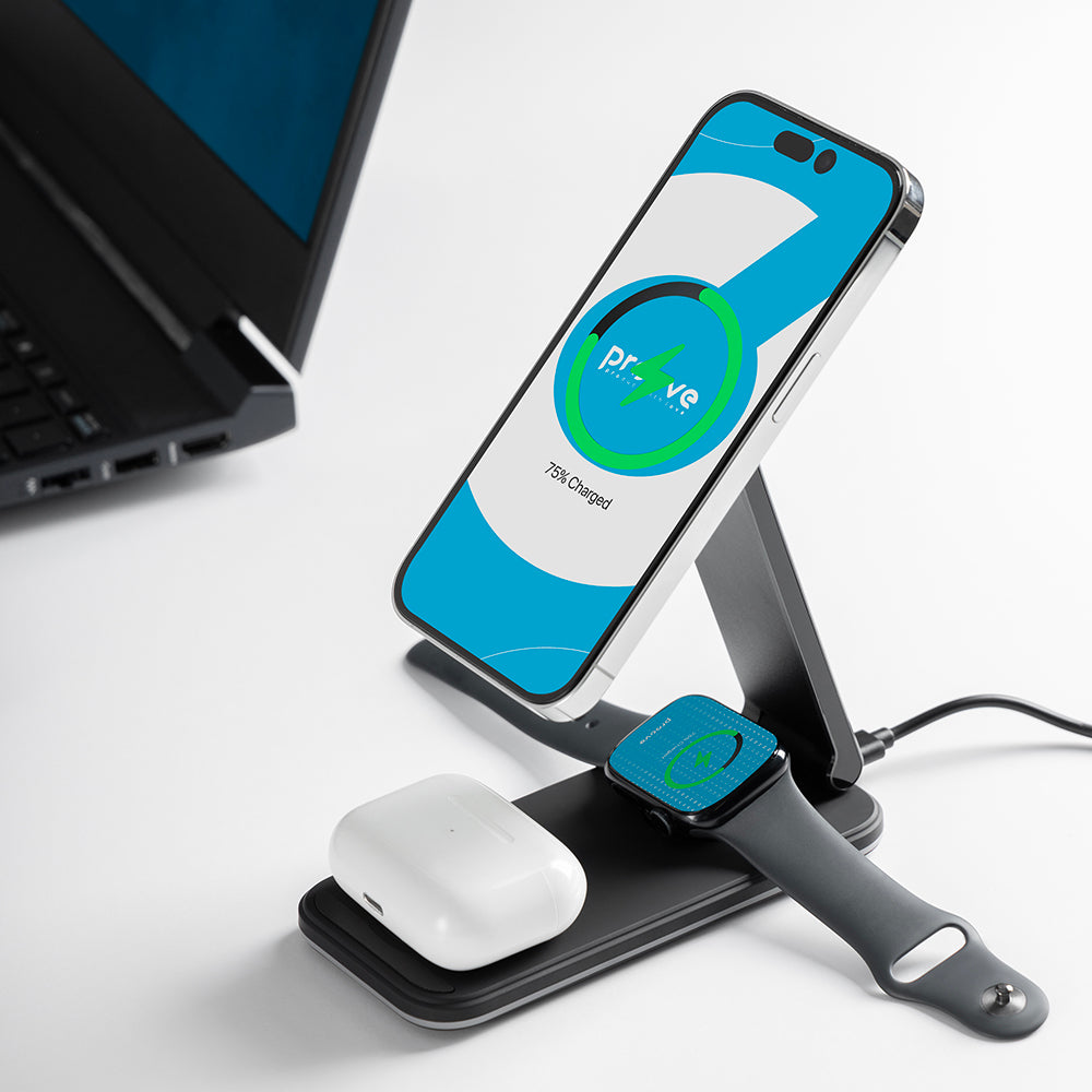 Wireless-Netzladegerät Proove Energy Fold 3in1, 15W, 1.67A, Schwarz WSEF15010001