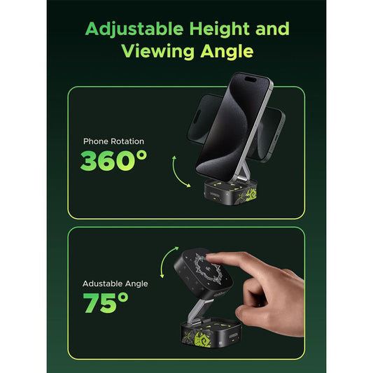 UGREEN Genshin Impact Ed.W702 2n1 Wireless Netzladegerät, 25W, 1.67A, 1 x USB-C, Schwarz