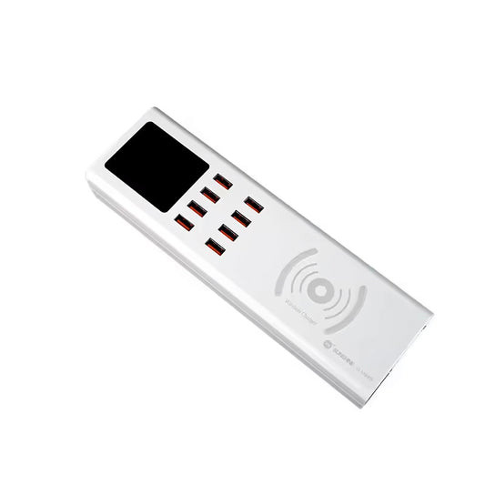 Ladestation Sunshine SS-309WD QI, 40W, 2.4A, 8 x USB-A, Weiß