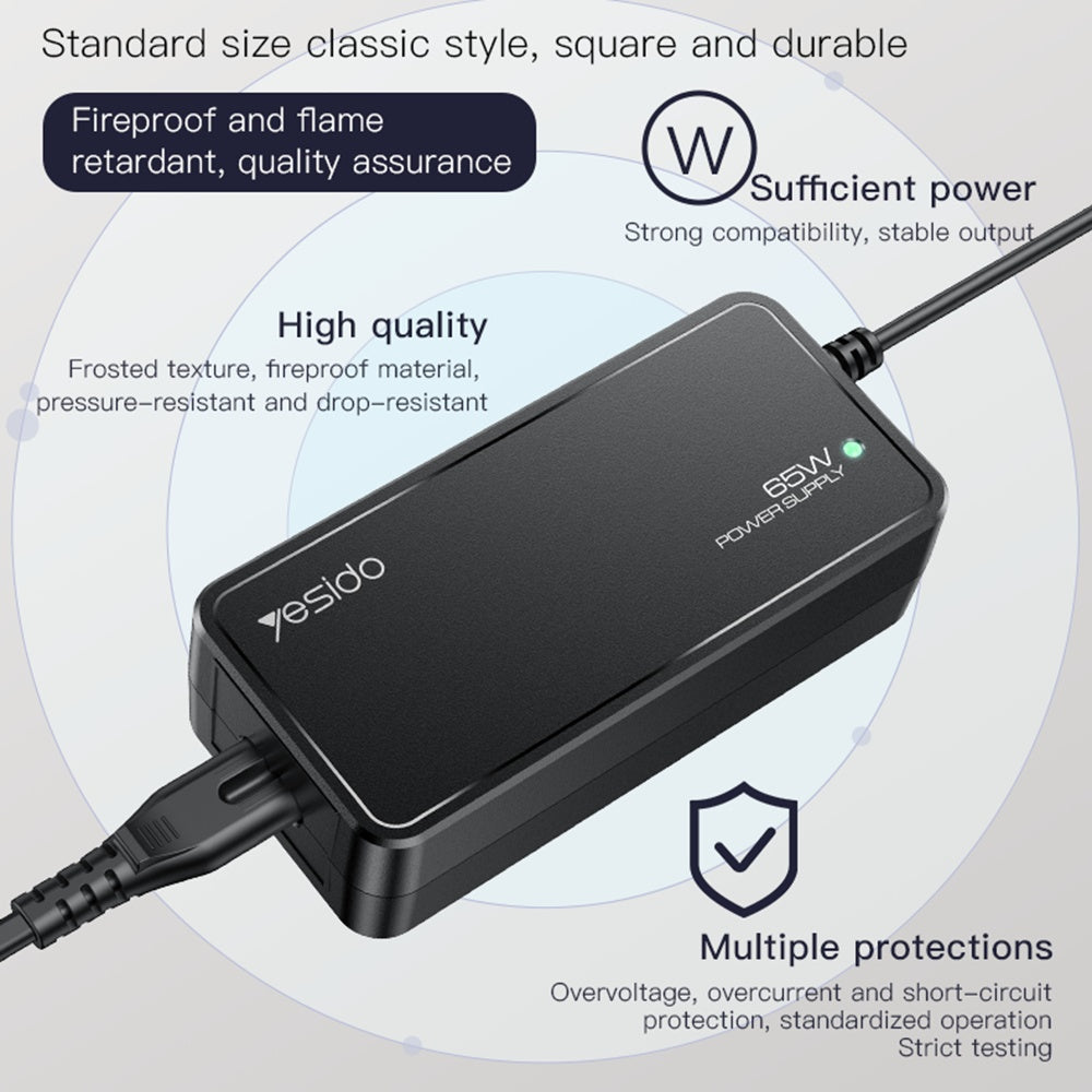 Yesido CG11E Ladegerät, 65W, Universal, Schwarz