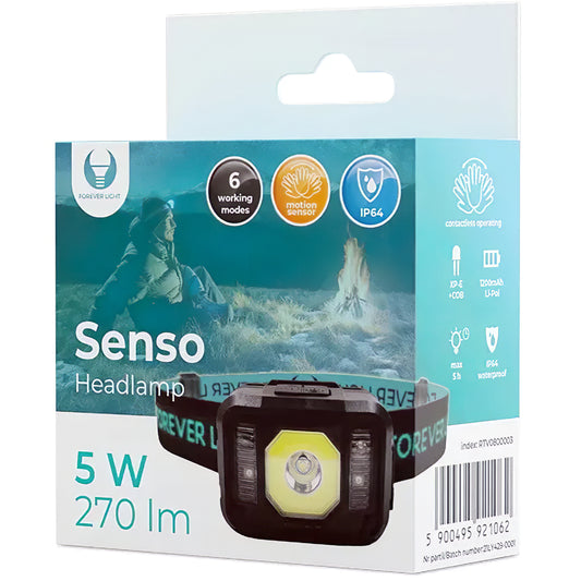 Forever Senso XP-E LED-Kopftaschenlampe, 270lm, 1200mAh