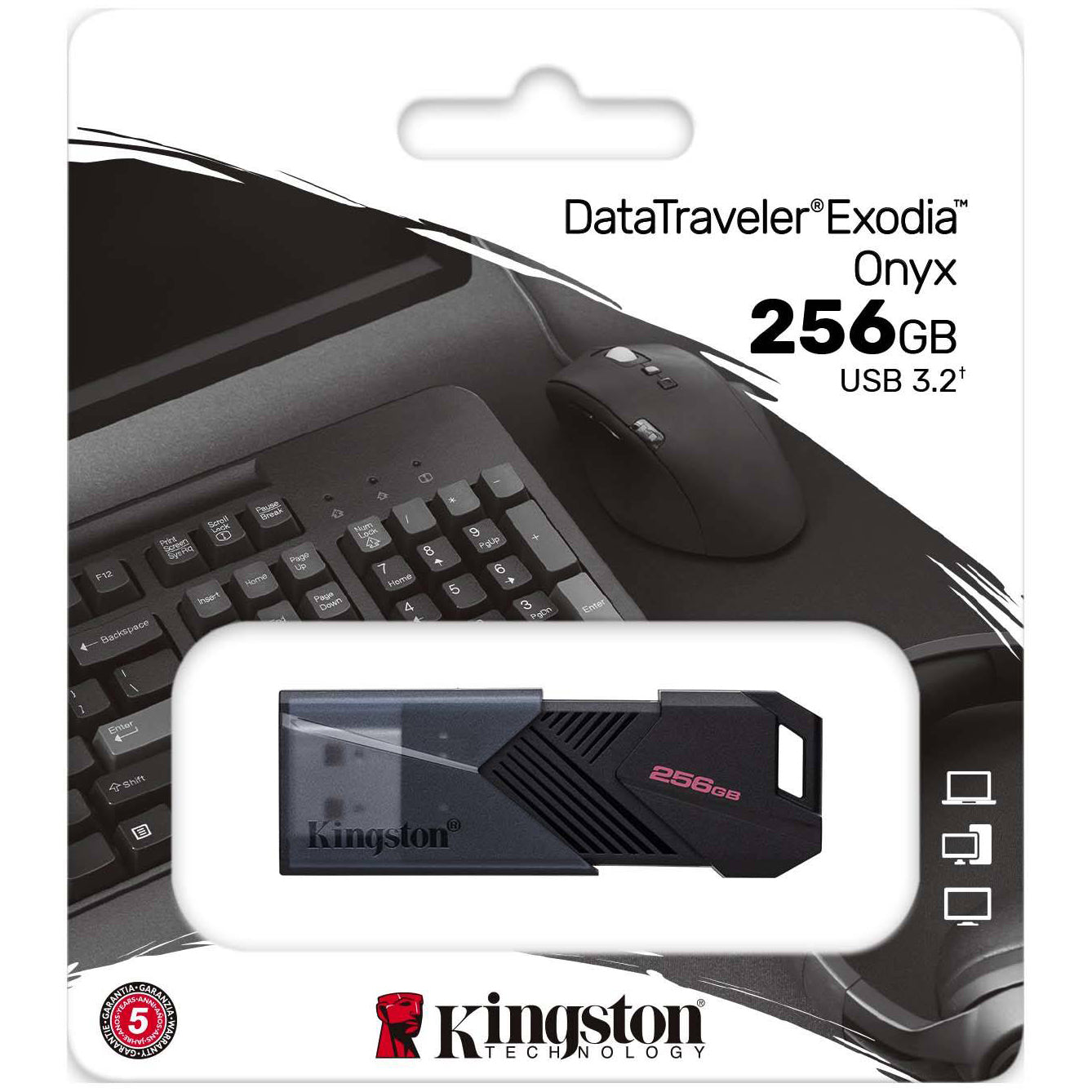 Kingston Exodia Onyx USB-A 3.2 Stick 256GB | Schwarz | Speicherstick