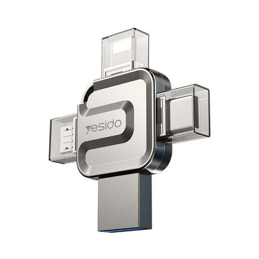 Externer Speicher USB-A 3.0 / Lightning / USB-C / microUSB Yesido FL15, 64Gb