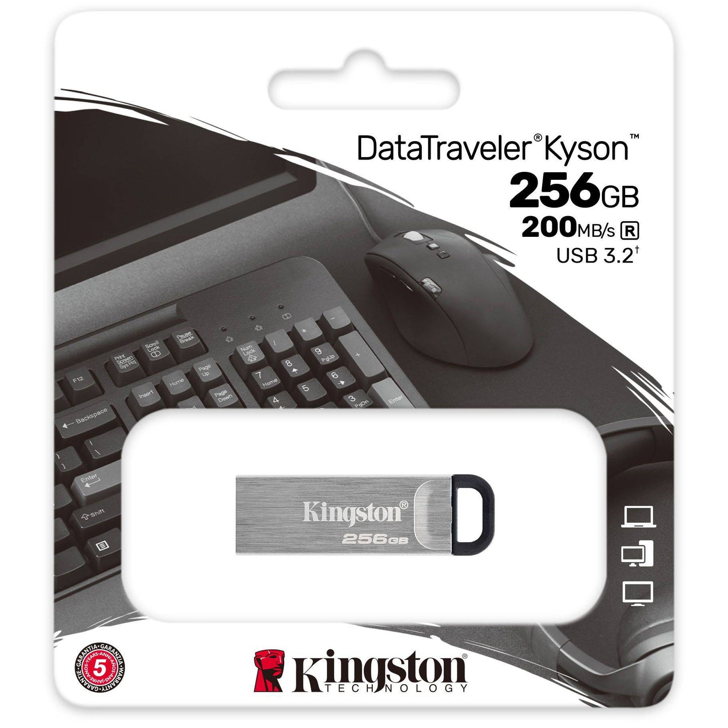 Kingston DT Kyson USB-A 3.2 Stick 256GB | Metall | Speicherstick