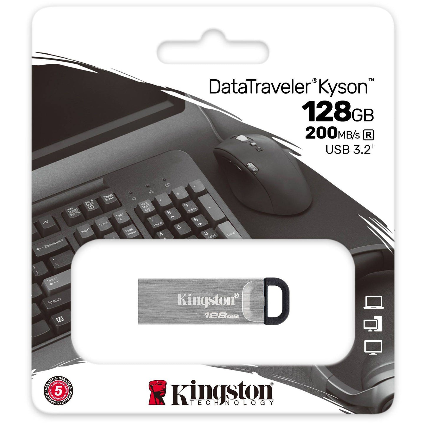Kingston DT Kyson USB-A 3.2 Stick 128GB | Metall | Speicherstick