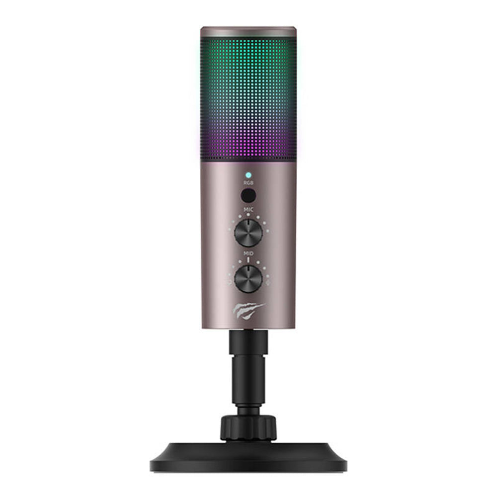 Gaming-Mikrofon HAVIT GK61, RGB, USB-C, Grau