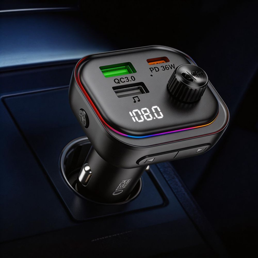 FM Bluetooth Modulator Tech-Protect CC07, 2 x USB-A - 1 x USB-C