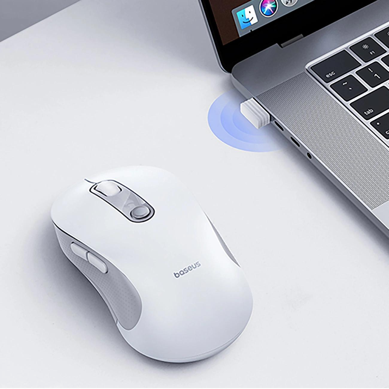Kabellose Maus Baseus F02, 1600DPI, Wi-Fi, Weiß B0203302