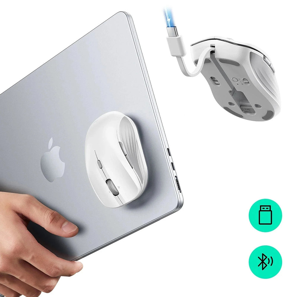 Wireless-Maus ESR MagMouse, 800DPI - 4800DPI, BT / Wi-Fi, Weiß