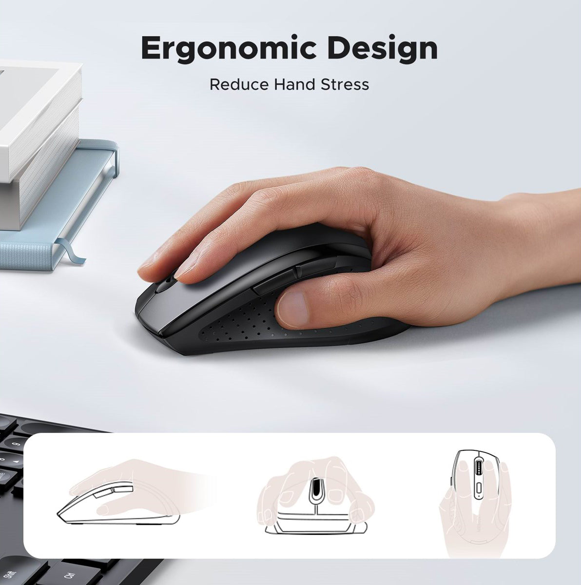 Drahtlose Maus UGREEN M511, 1600DPI, Schwarz