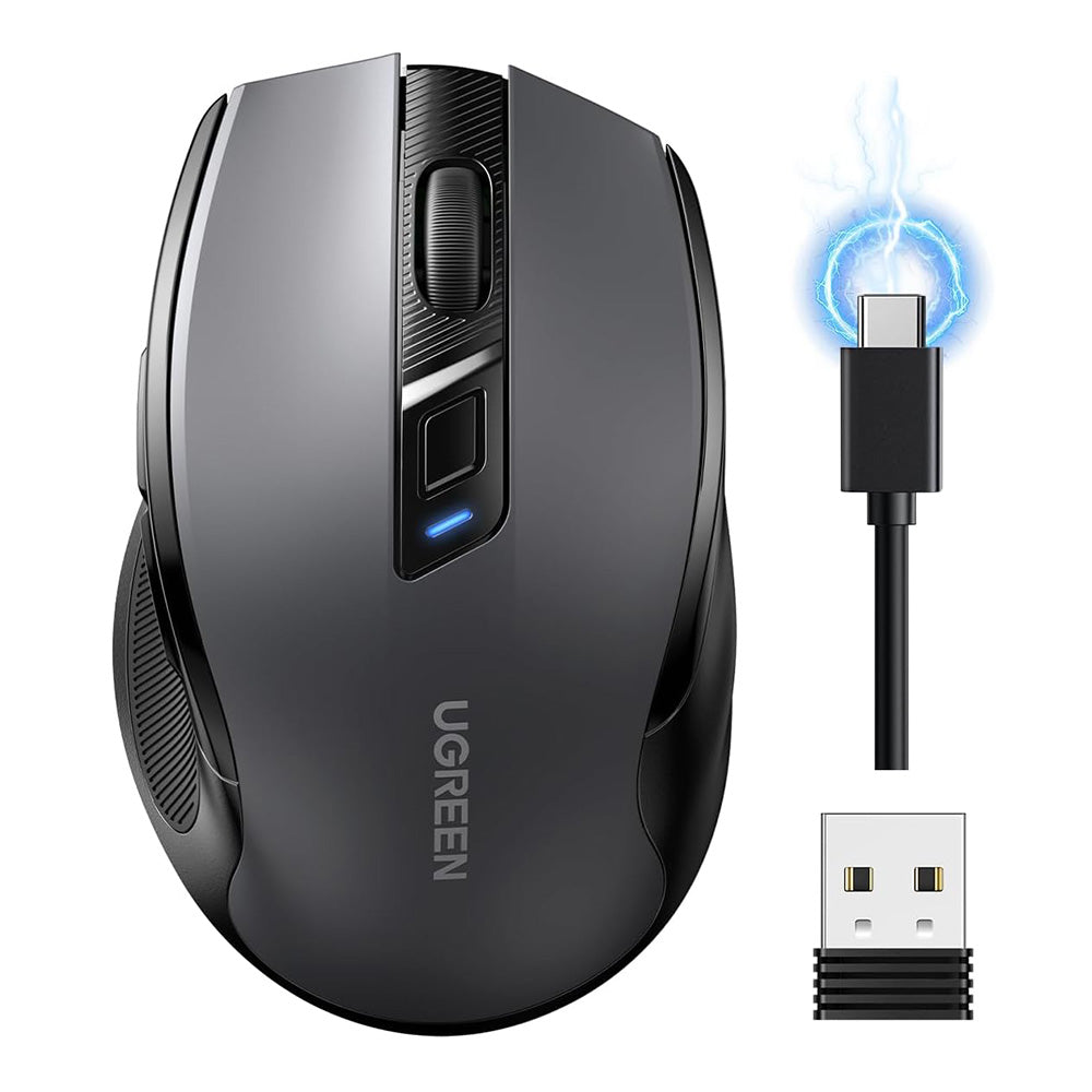 Mouse Wireless UGREEN MU006S (85082), 4000DPI, BT / Wi-Fi, Grau