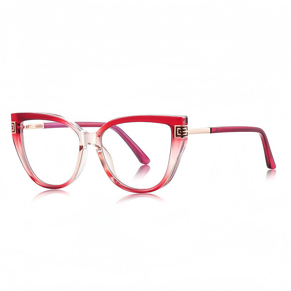 Techsuit 2259 Women's Computer Glasses, Anti-Blue Light, Red