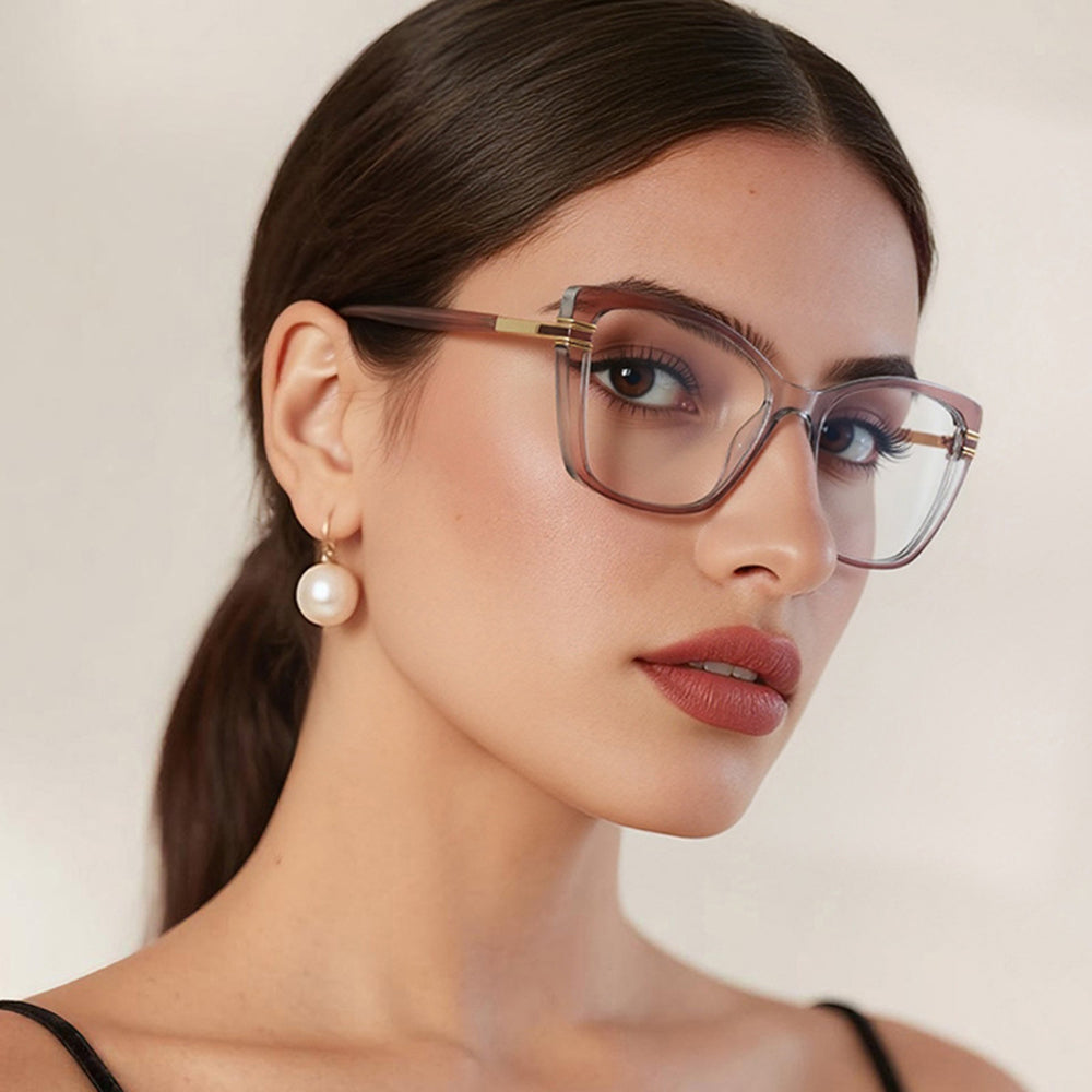 Techsuit 2273 Women's Computer Glasses, Anti-Blue Light, Light Brown