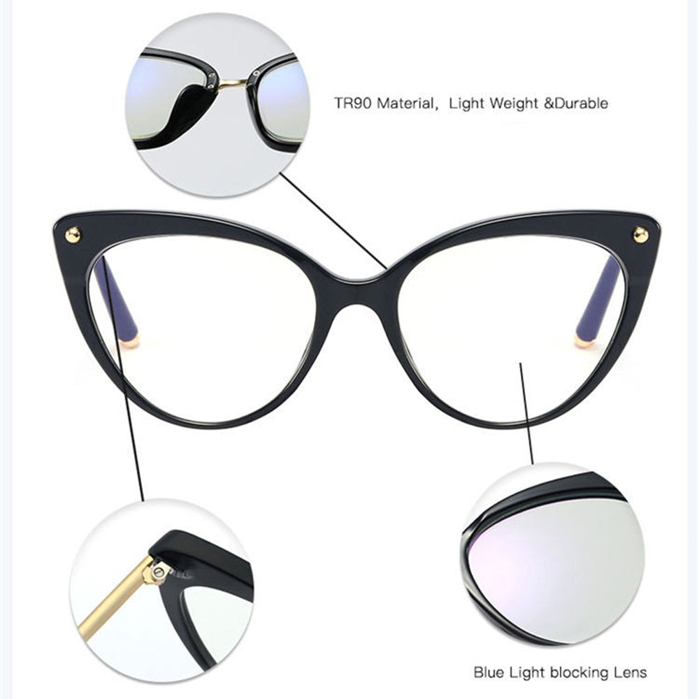 Damen-Computerbrille Techsuit F93308, Anti-Blaues Licht, Schwarz-Gold