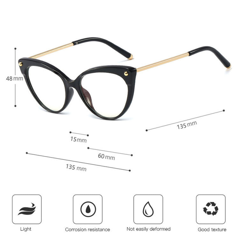 Damen-Computerbrille Techsuit F93308, Anti-Blaues Licht, Schwarz-Gold