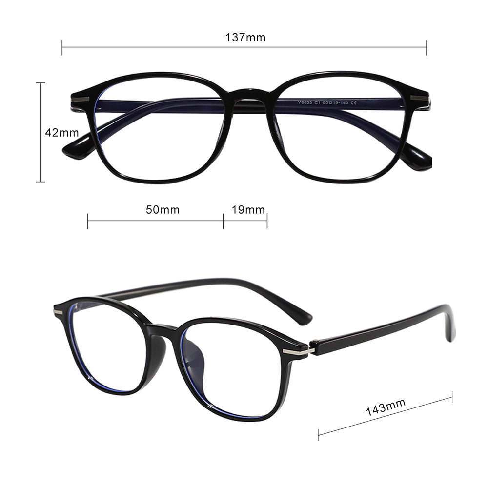 Unisex Computerbrille Techsuit 6635, Anti-Blau-Licht, Schwarz Lila