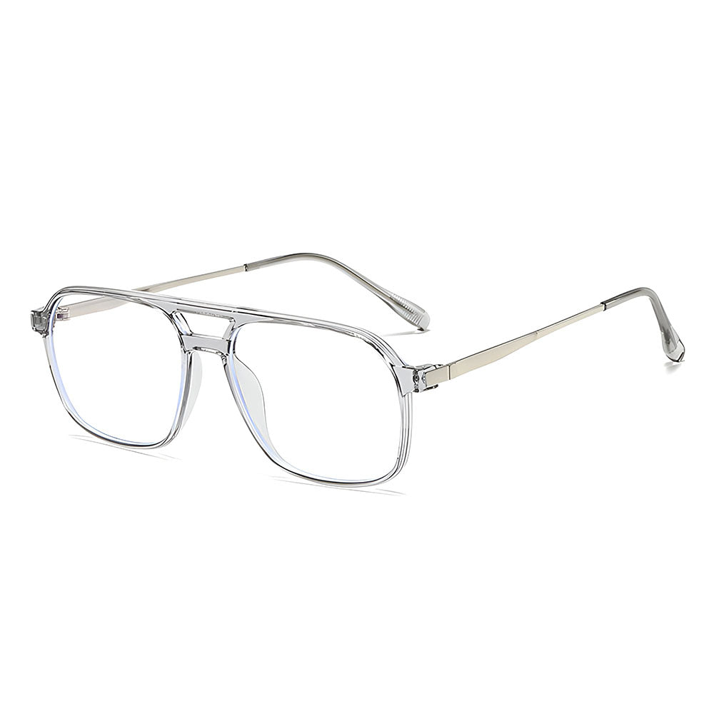 Unisex Techsuit 83092 Computer Glasses, Anti-Blue Light, Transparent Silver