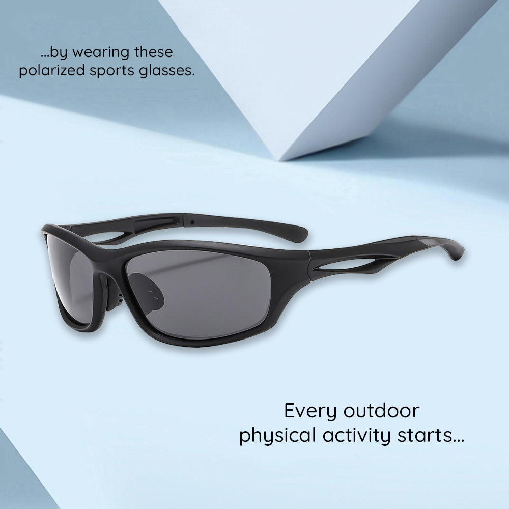 Unisex Fahrradbrille Techsuit 9309, polarisiert, schwarz blau