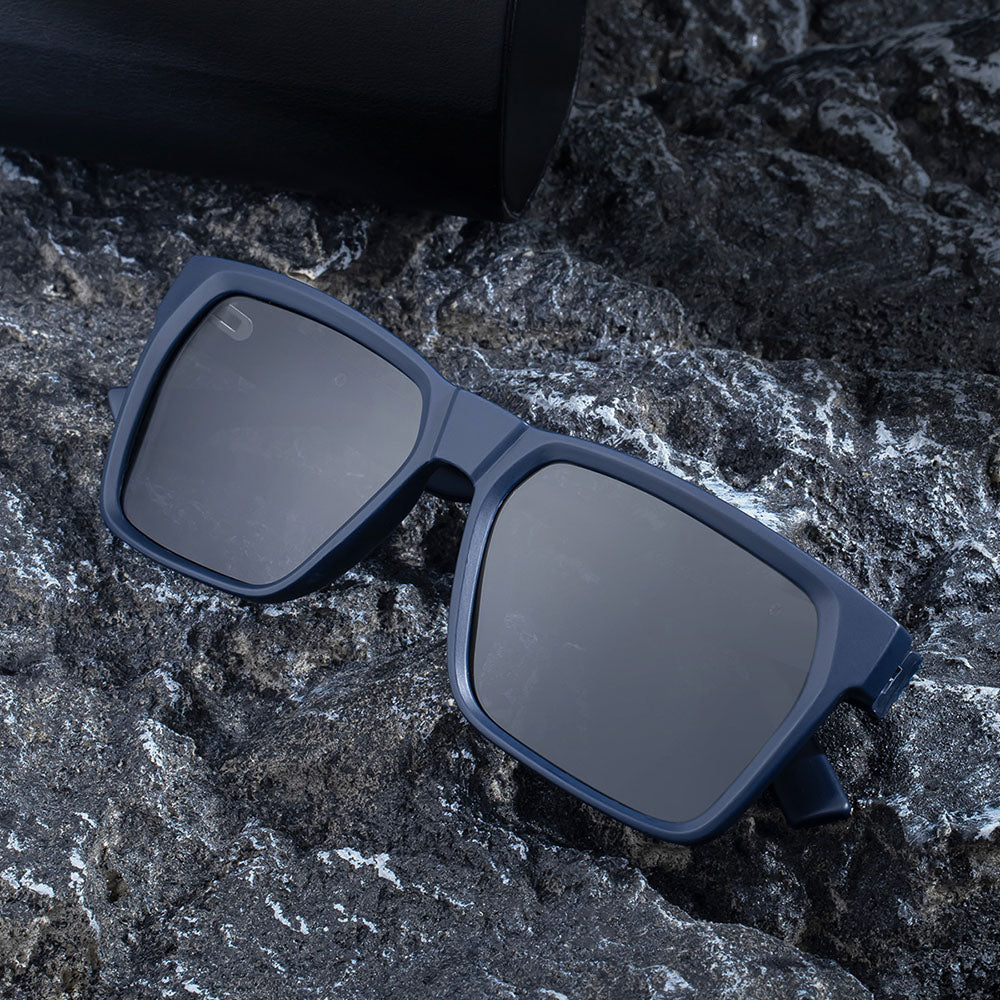 Herren-Sonnenbrille Techsuit 8500, polarisiert, UV-Schutz, Schwarz Grau
