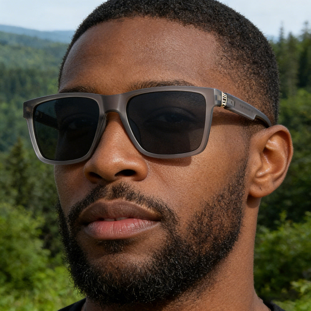 Herren-Sonnenbrille Techsuit 8506, polarisiert, UV-Schutz, matt schwarz