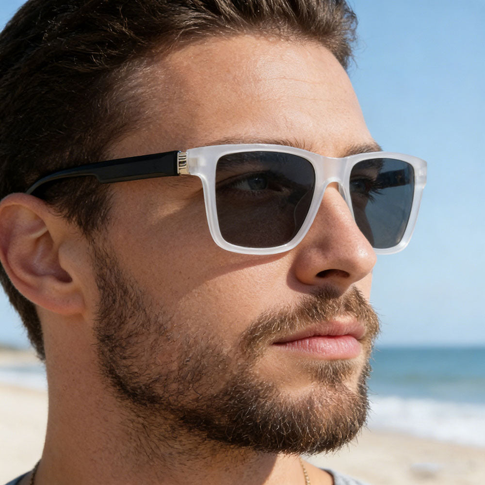 Herren-Sonnenbrille Techsuit 8506, polarisiert, UV-Schutz, matt schwarz