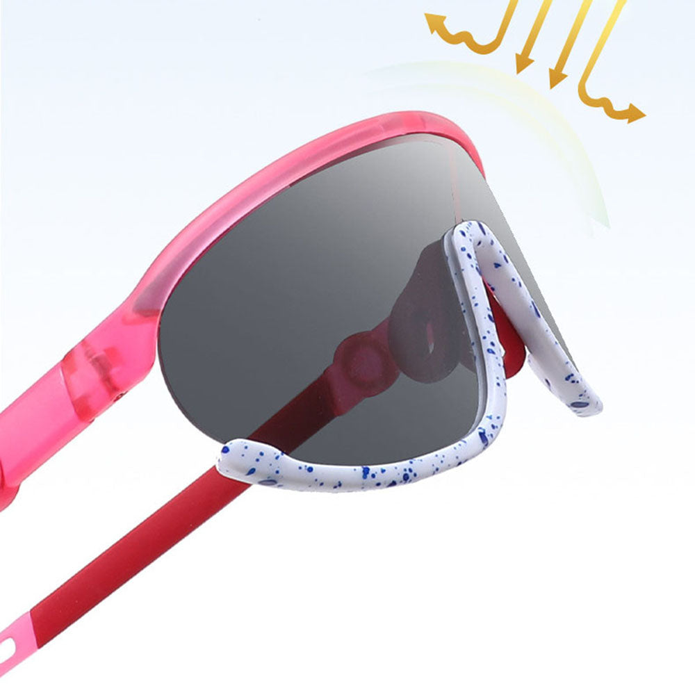 Techsuit Kinder Sonnenbrille 2025, polarisiert, UV-Schutz, rosa