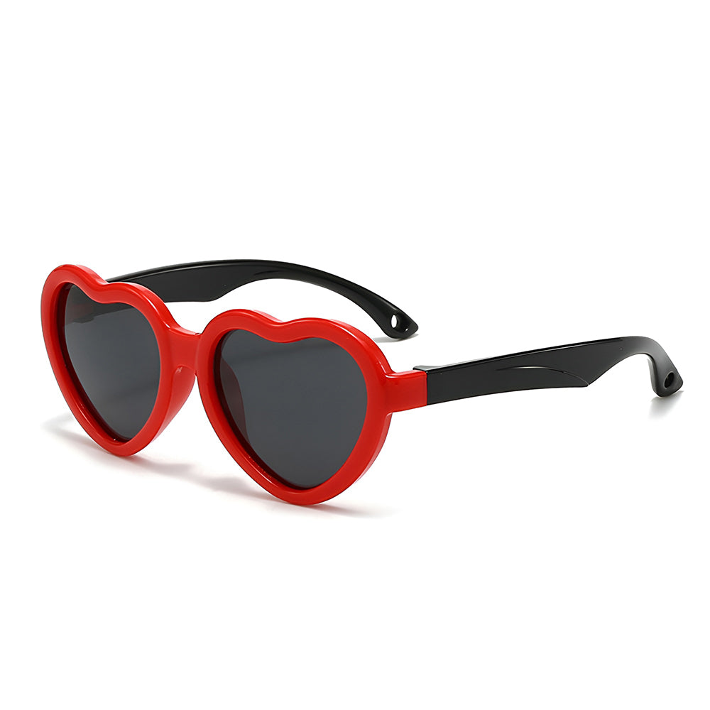 Techsuit Kinder Sonnenbrille 23070, polarisiert, UV-Schutz, Schwarz Rot