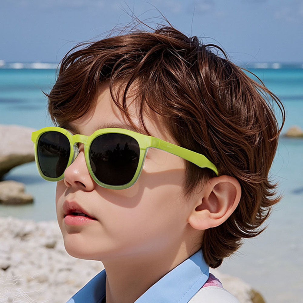 Techsuit 691 Kids Sunglasses, Polarized, UV Protection, Black Blue Green Gradient