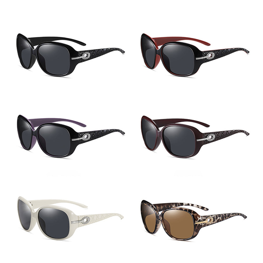 Damen-Sonnenbrille Techsuit 2012, polarisiert, UV-Schutz, Schwarz Rot Grau