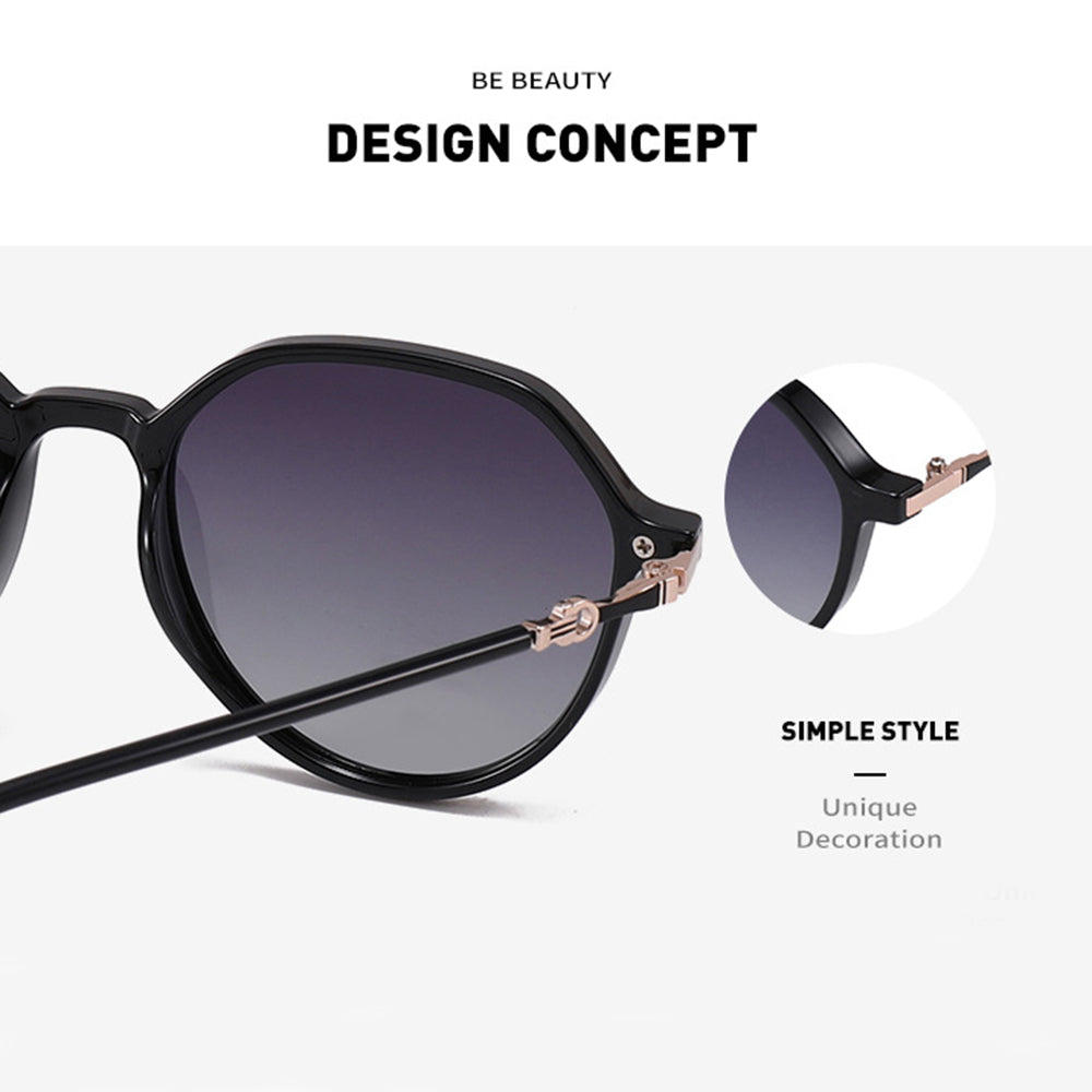Damen-Sonnenbrille Techsuit 2203, polarisiert, UV-Schutz, Schwarz Grau
