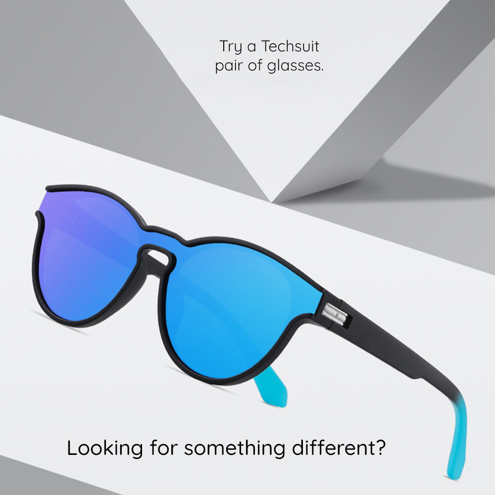 Unisex-Sonnenbrille Techsuit TR7545, polarisiert, UV-Schutz, lila gelb rosa