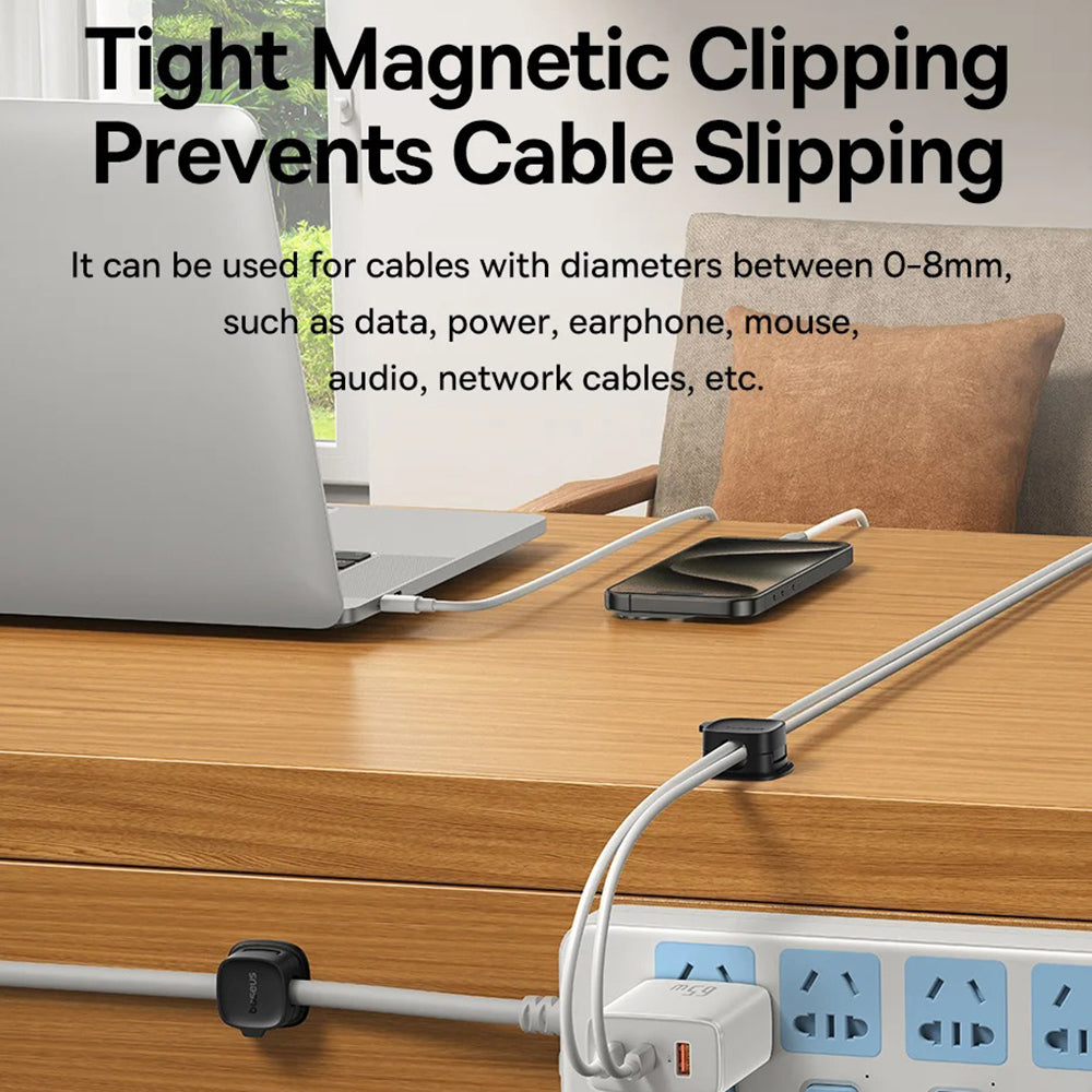 Baseus Lite Magnetic Cable Organizer, Set of 3 Pieces, White B01331106211-00
