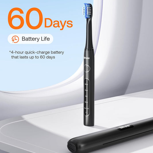 Elektrische Zahnbürste Bitvae D2, Schwarz