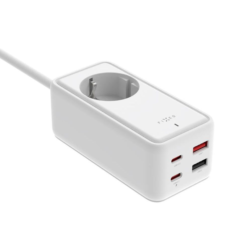 Verlängerungskabel Fixed, 1 x Schuko, Weiß
