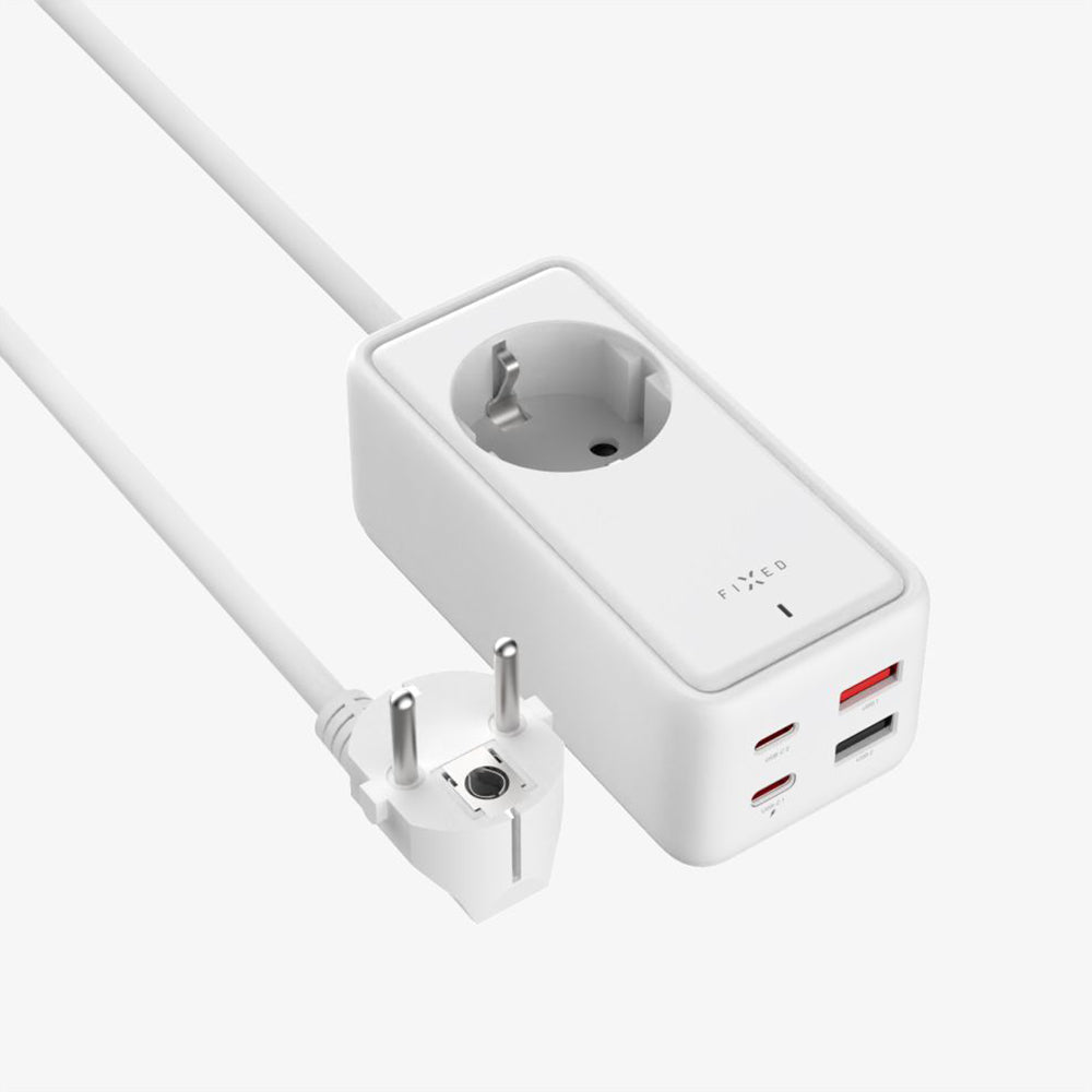 Verlängerungskabel Fixed, 1 x Schuko, Weiß