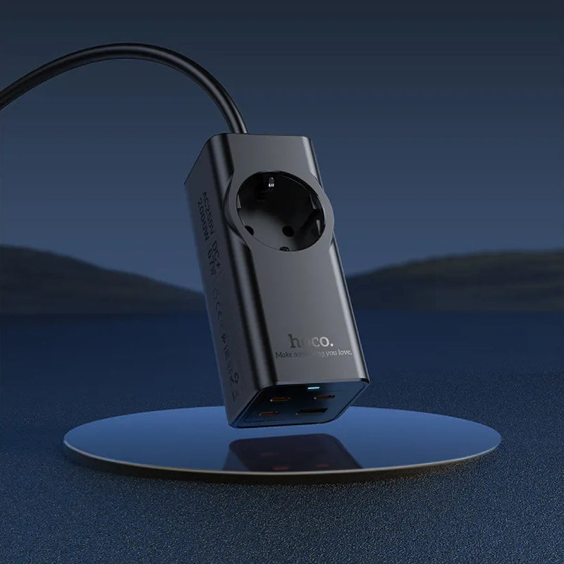 Verlängerungskabel HOCO NS9, 1 x Schuko, Schwarz