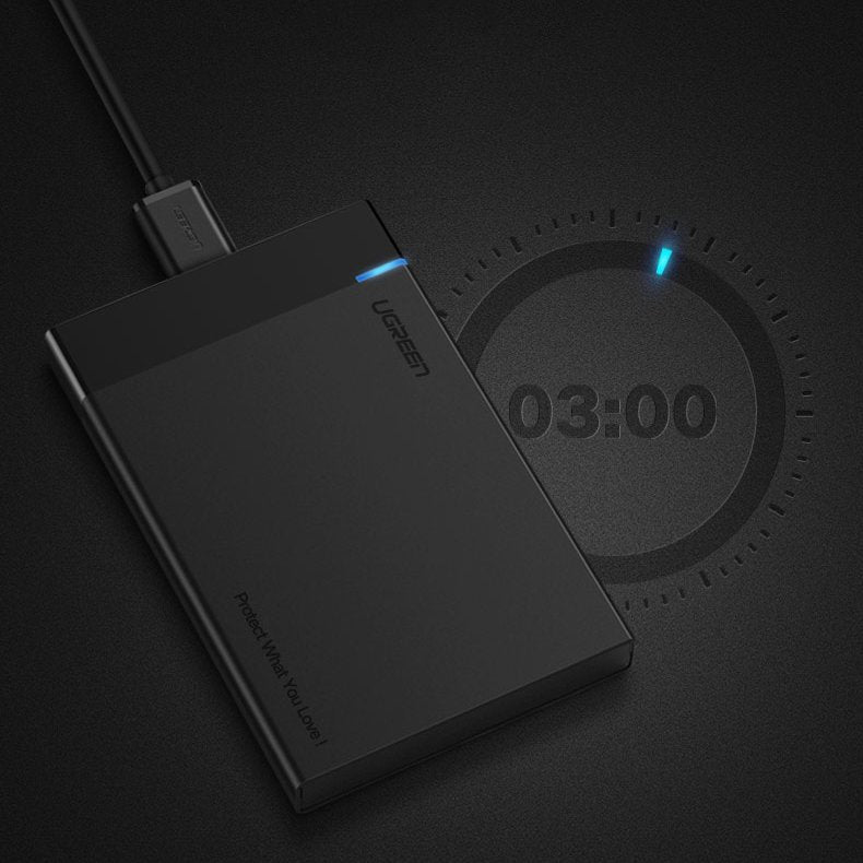 UGREEN US221 Rack für HDD / SSD SATA 2,5 Zoll, USB 3.2, Schwarz