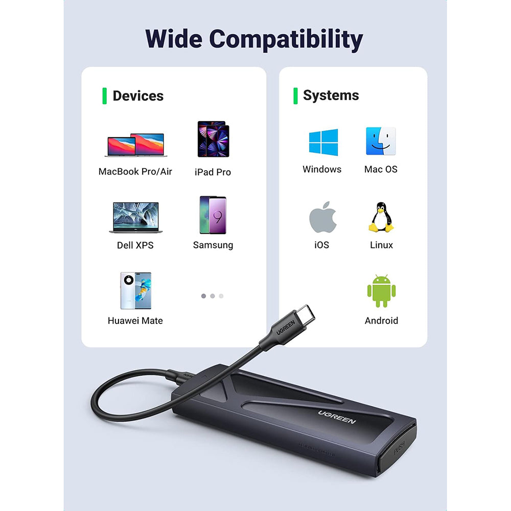 UGREEN CM578 Rack für SSD M.2 NVMe, Grau
