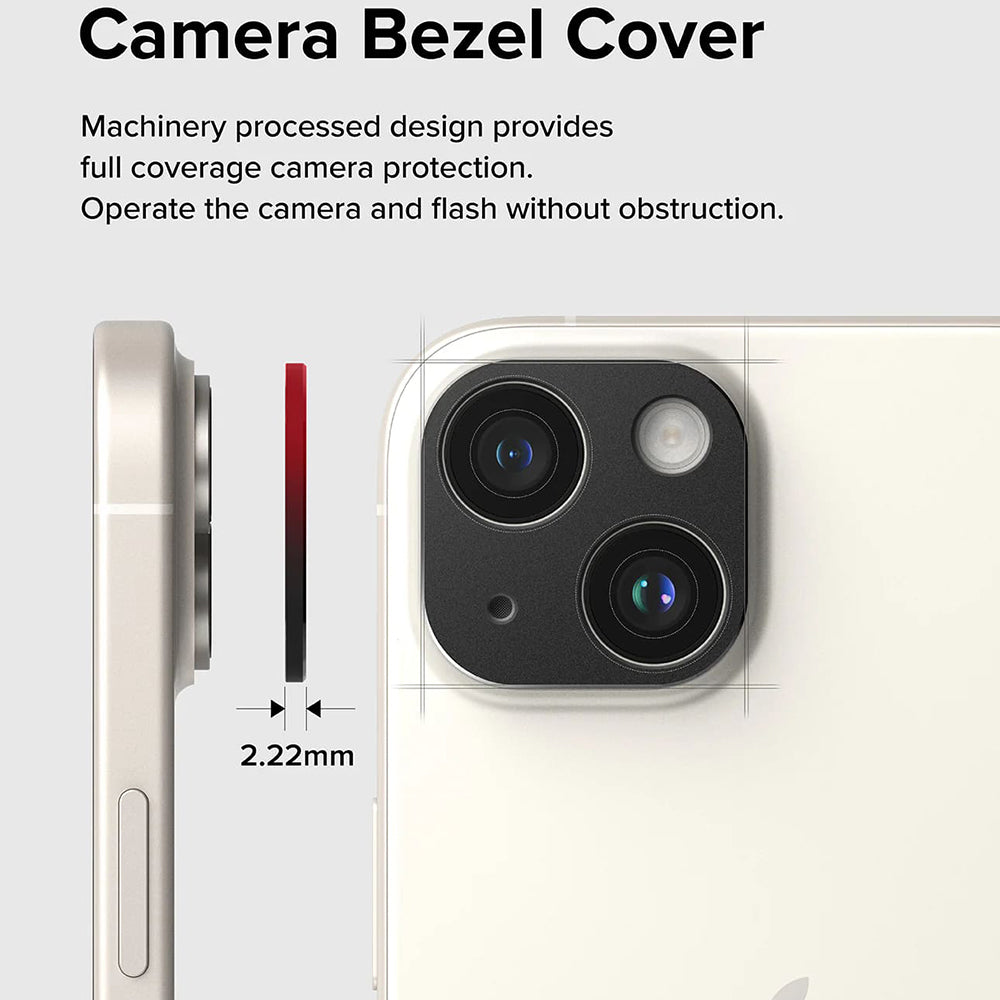 Rahmen Schutz Rückkamera Ringke Styling für Apple iPhone 15 Plus / 15, Aluminium, Schwarz