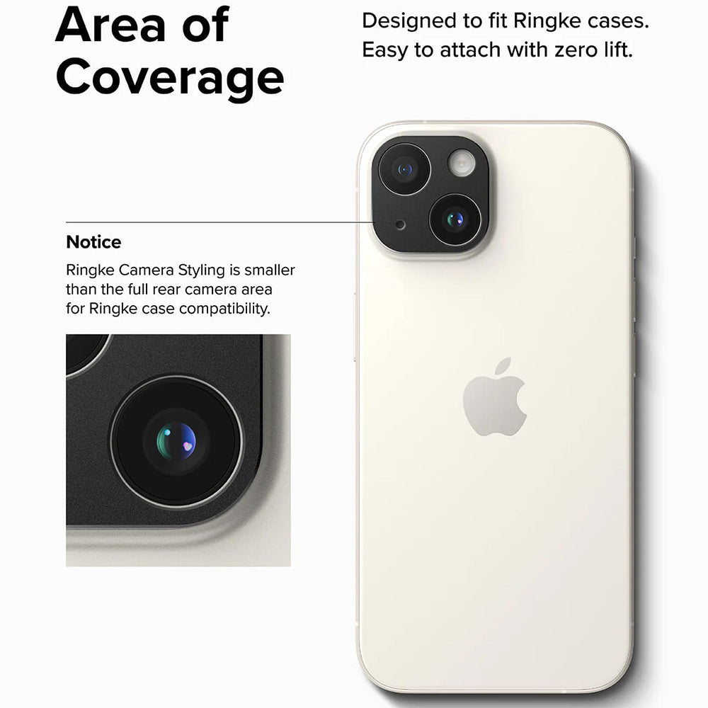 Rahmen Schutz Rückkamera Ringke Styling für Apple iPhone 15 Plus / 15, Aluminium, Schwarz