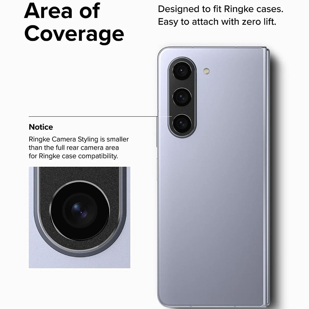 Ringke Styling Schutzrahmen für die Rückkamera für Samsung Galaxy Z Fold5 F946, Aluminium, Schwarz