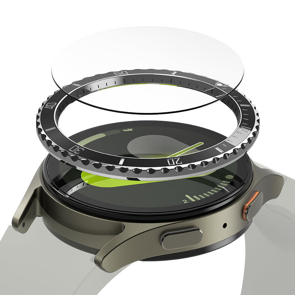 Ringke Premium Styling Schutzrahmen für Samsung Galaxy Watch7 40mm, Modell 4, Schwarz