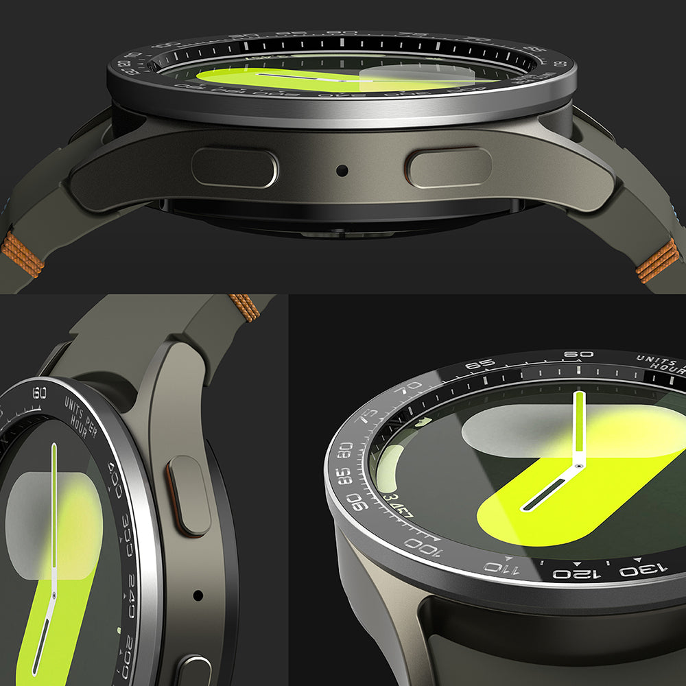 Ringke Premium Styling Schutzrahmen für Samsung Galaxy Watch7 44mm, Modell 1, Schwarz