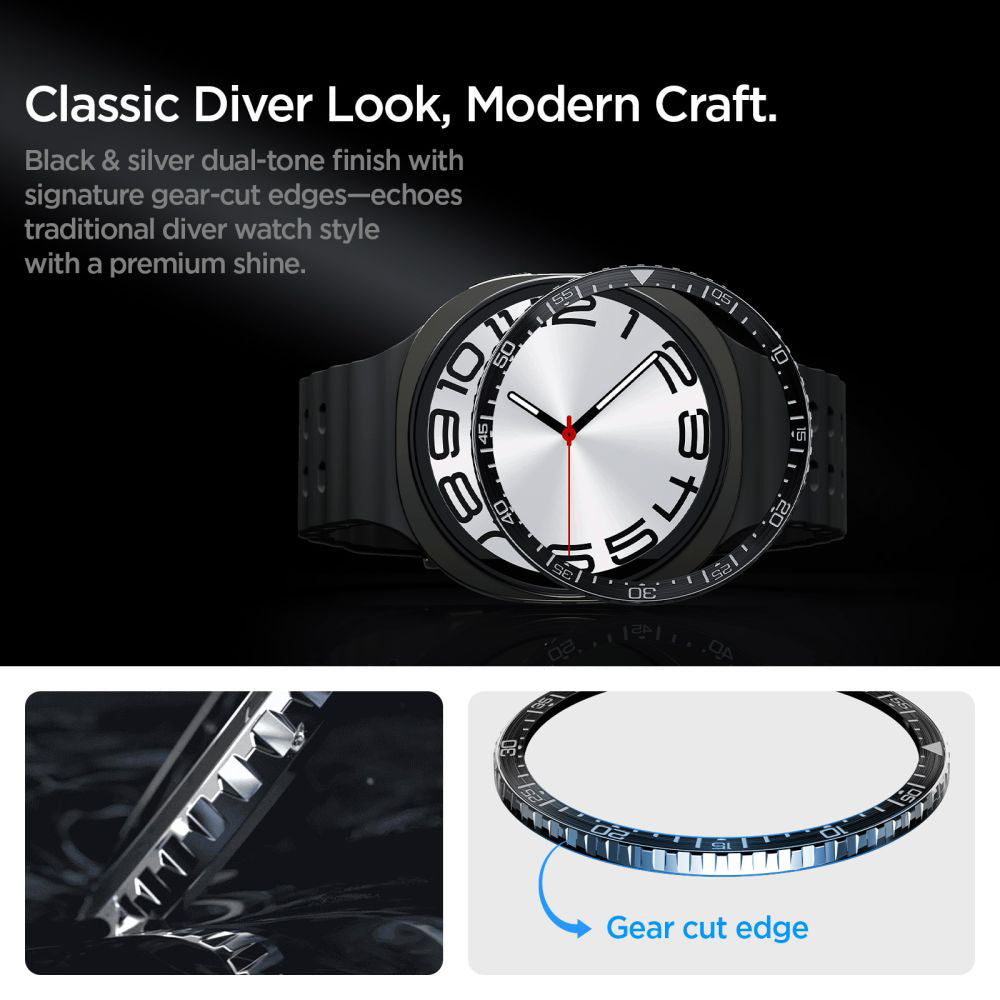 Spigen Tune Diver Schutzrahmen für Samsung Galaxy Watch8 44mm, Schwarz ACS10008