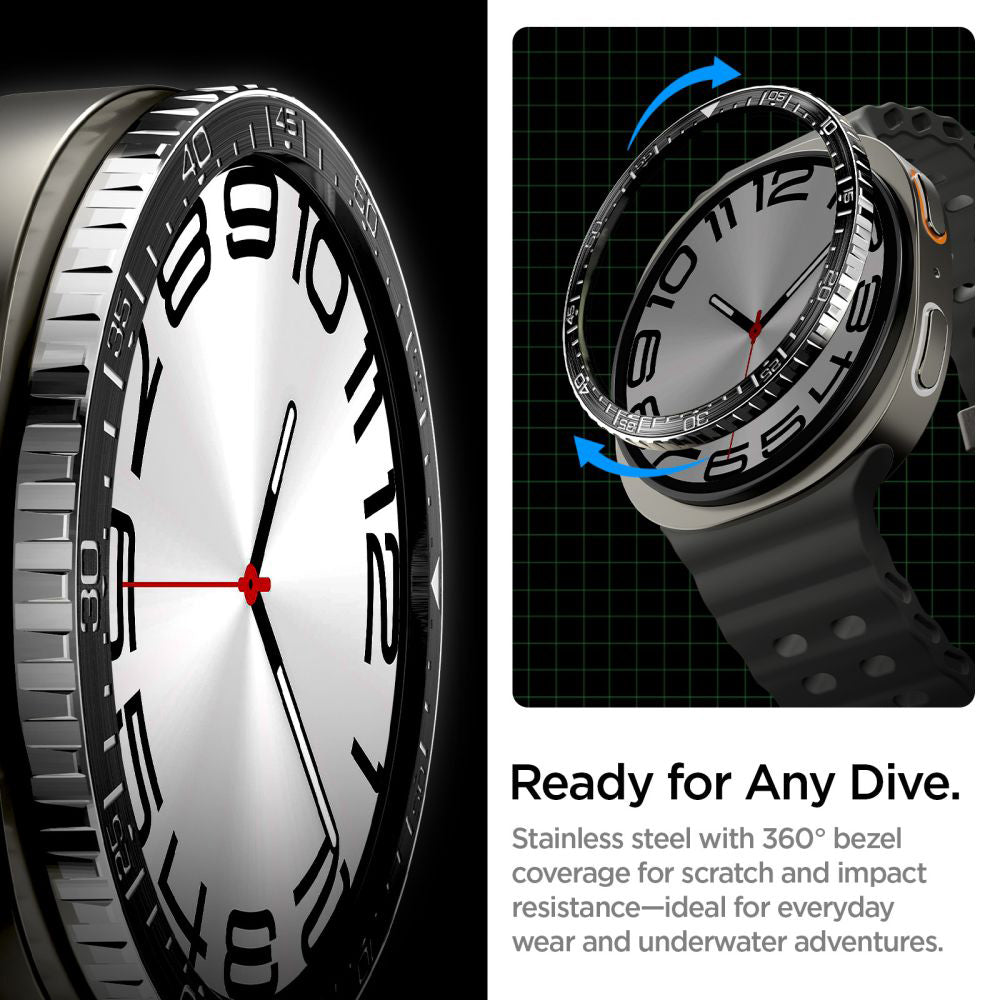 Spigen Tune Diver Schutzrahmen für Samsung Galaxy Watch8 44mm, Schwarz ACS10008