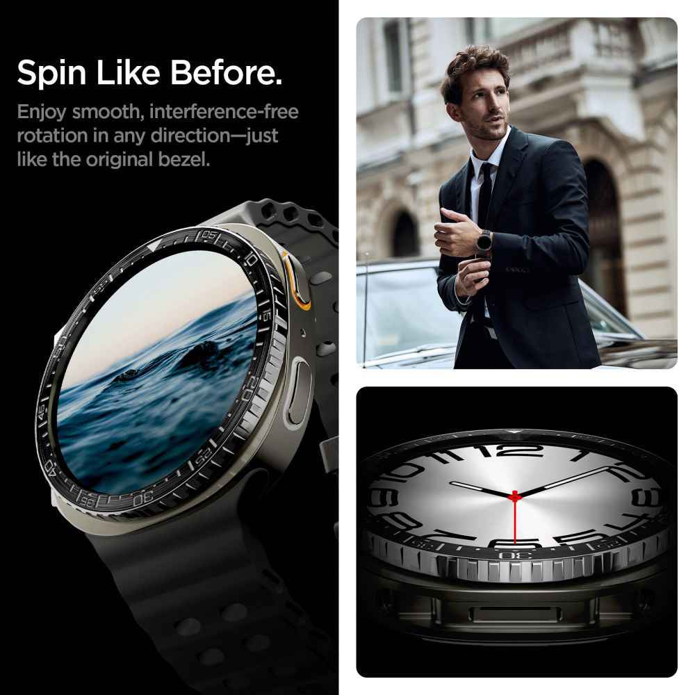 Spigen Tune Diver Schutzrahmen für Samsung Galaxy Watch8 44mm, Schwarz ACS10008