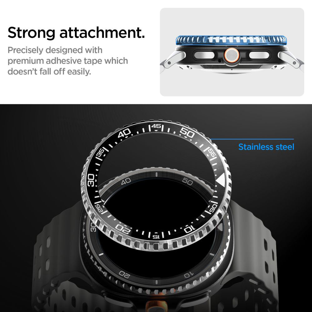 Spigen Tune Pro Diver Schutzrahmen für Samsung Galaxy Watch8 Classic, Schwarz