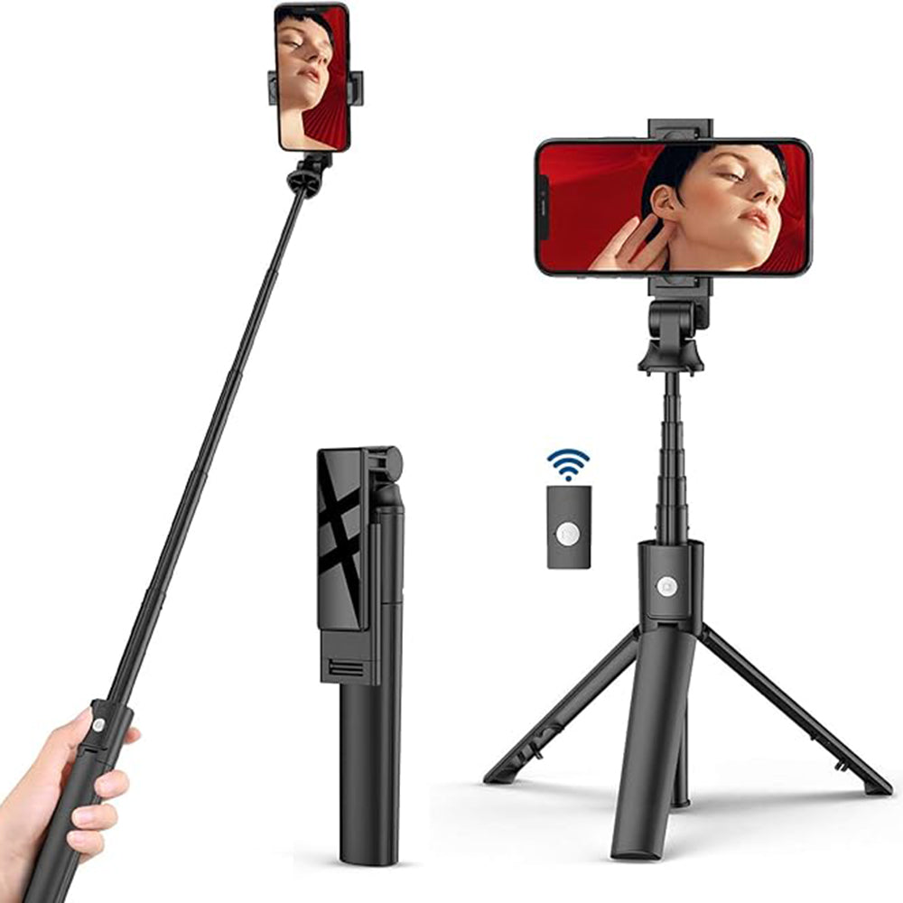 Selfie Stick Bluetooth Techsuit K22, Universal, Schwarz